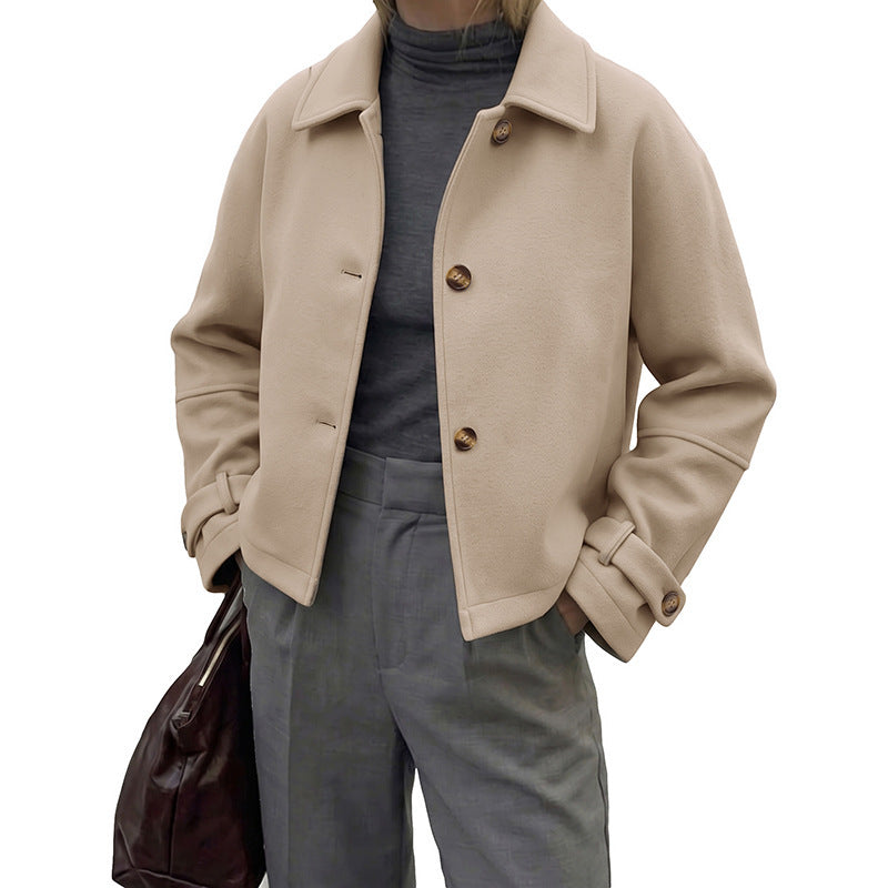 Manteau de laine coupée droite pour femmes