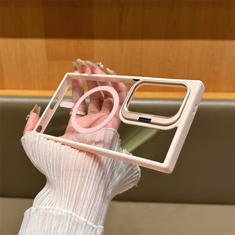 Couverture de protection magnétique de boîtier de téléphone transparent simple