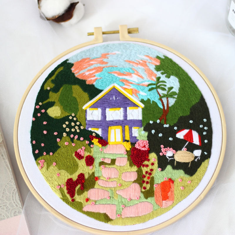 Broderie artisanale Package de matériaux Paysage architectural spécial Courtyard Chunsheng K