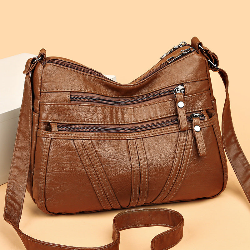 Sac transversal en cuir doux et lavé