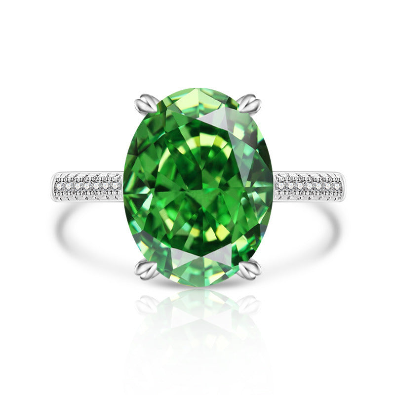 Femme Versatile Casual Papalacha Haute Carbone Diamant Fleur de Glace Anneau