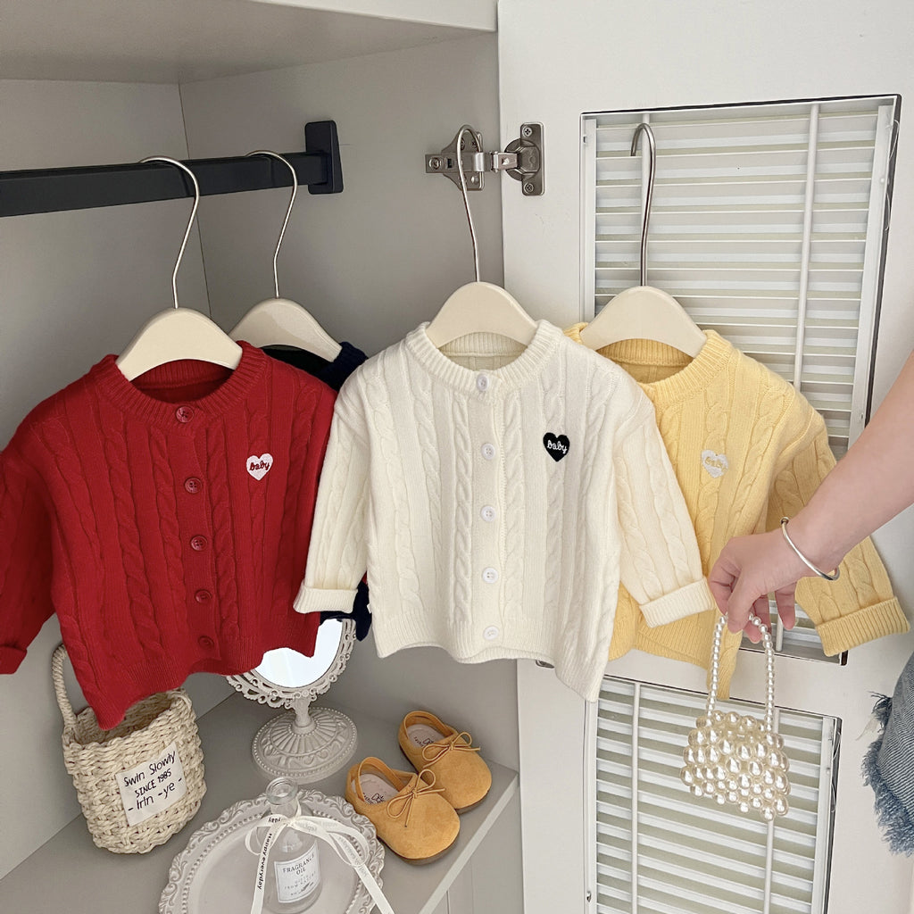 Vêtements Twist-Knit Cardigan Automne Enfants Vêtements de dessus
