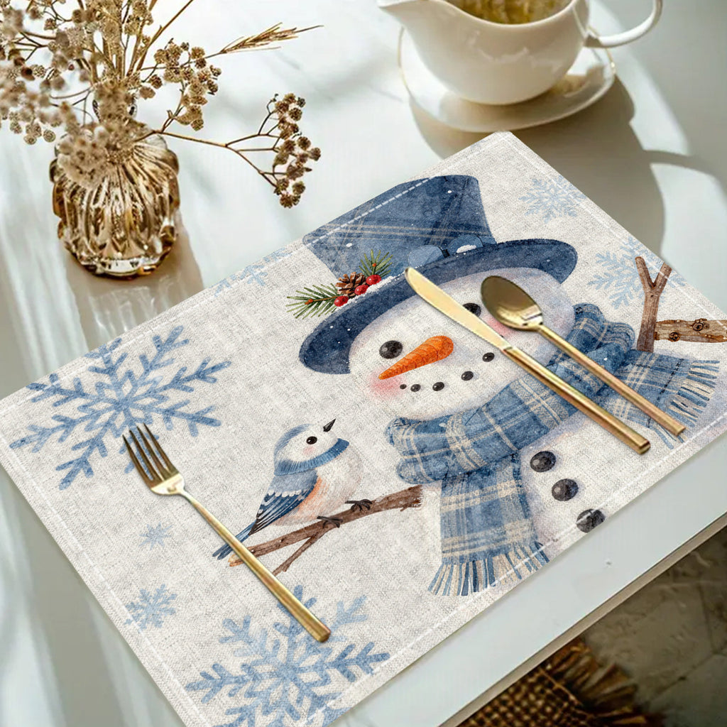 Table de table de Noël imprimée en lin