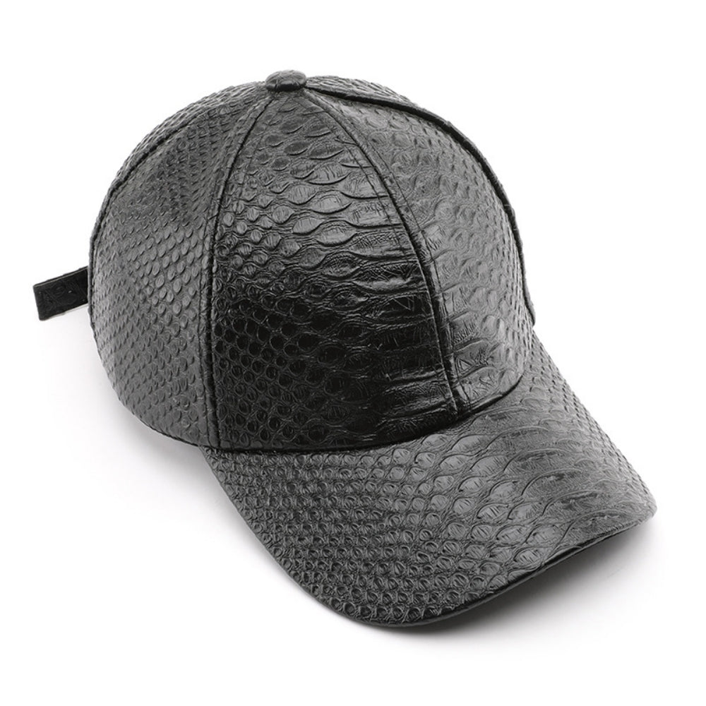 Tableau lumineux monochromatique PU en cuir réglable Tendance Casual Casquette de baseball convenant pour Out