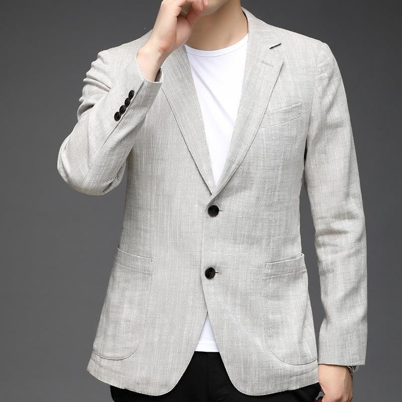Veste élégante et minimaliste à manches longues avec un collier pour homme