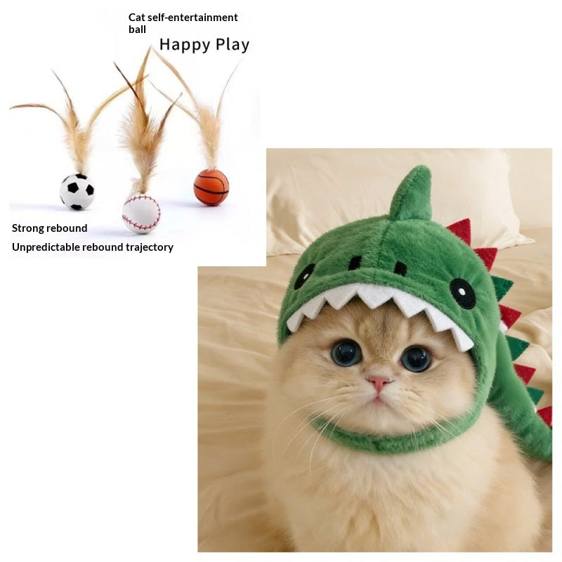 Chapeau chaud à capuche de chat dinosaure