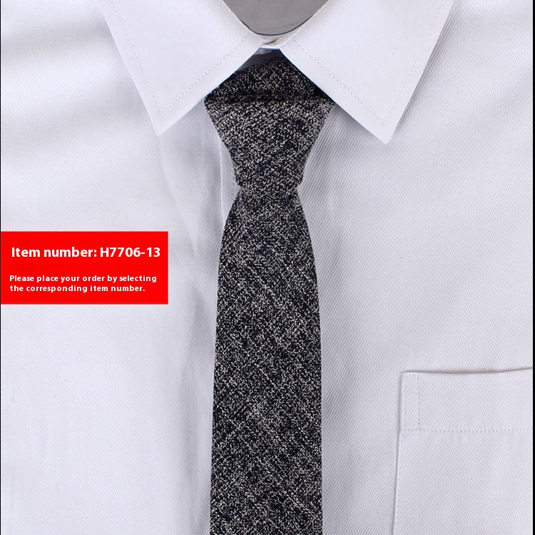 Solide Couleur Coréen Style Narrow Coton Homme 6cm Formel Porter Affaires Casual Mariage Tie