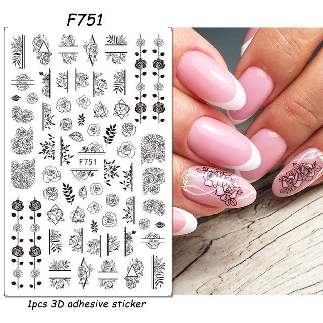 Stickers Adhésif Art des ongles style Instagram Black and White Butterfly Punk Vibe