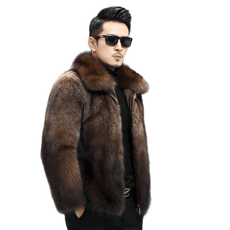 Manteau de fourrure de renard épais