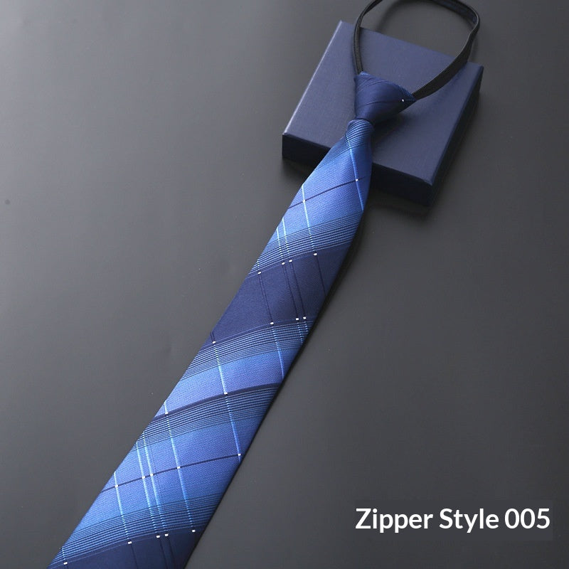 Mens Business Tie Zipper formel avec bandes bleues