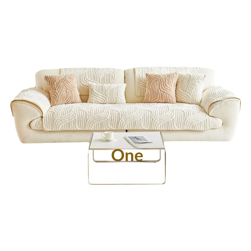 Coussin de canapé en peluche couleur crème - Épaisseur Coussin d'automne non glissant