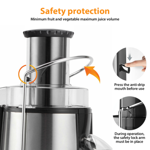 1 000W Juicer Machine Fruits entiers Jus de légumes Centrifugeuse Home 500ML