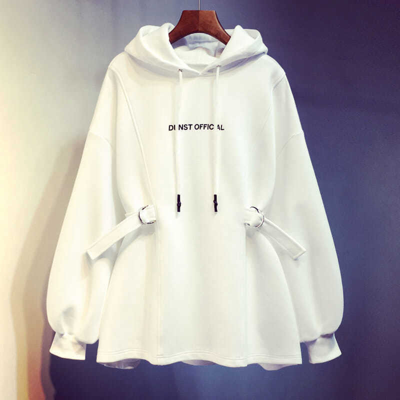 Style coréen Loose-fitting Fleece-lined Épaisseur femmes surdimensionnées Hoodie pour l'automne et gagner