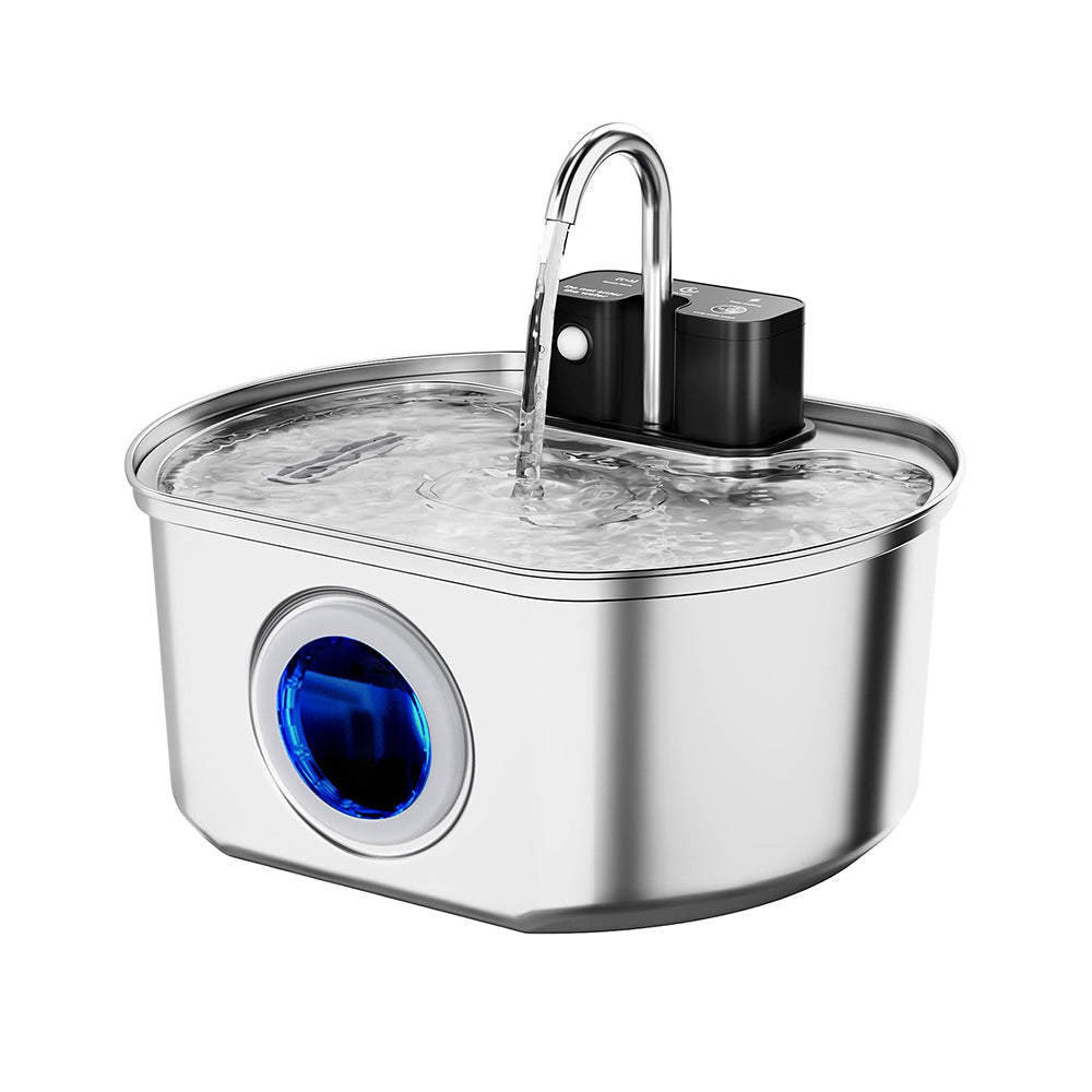 32L Fontaine d'eau pour animaux en acier inoxydable Distributeur d'eau à induction automatique