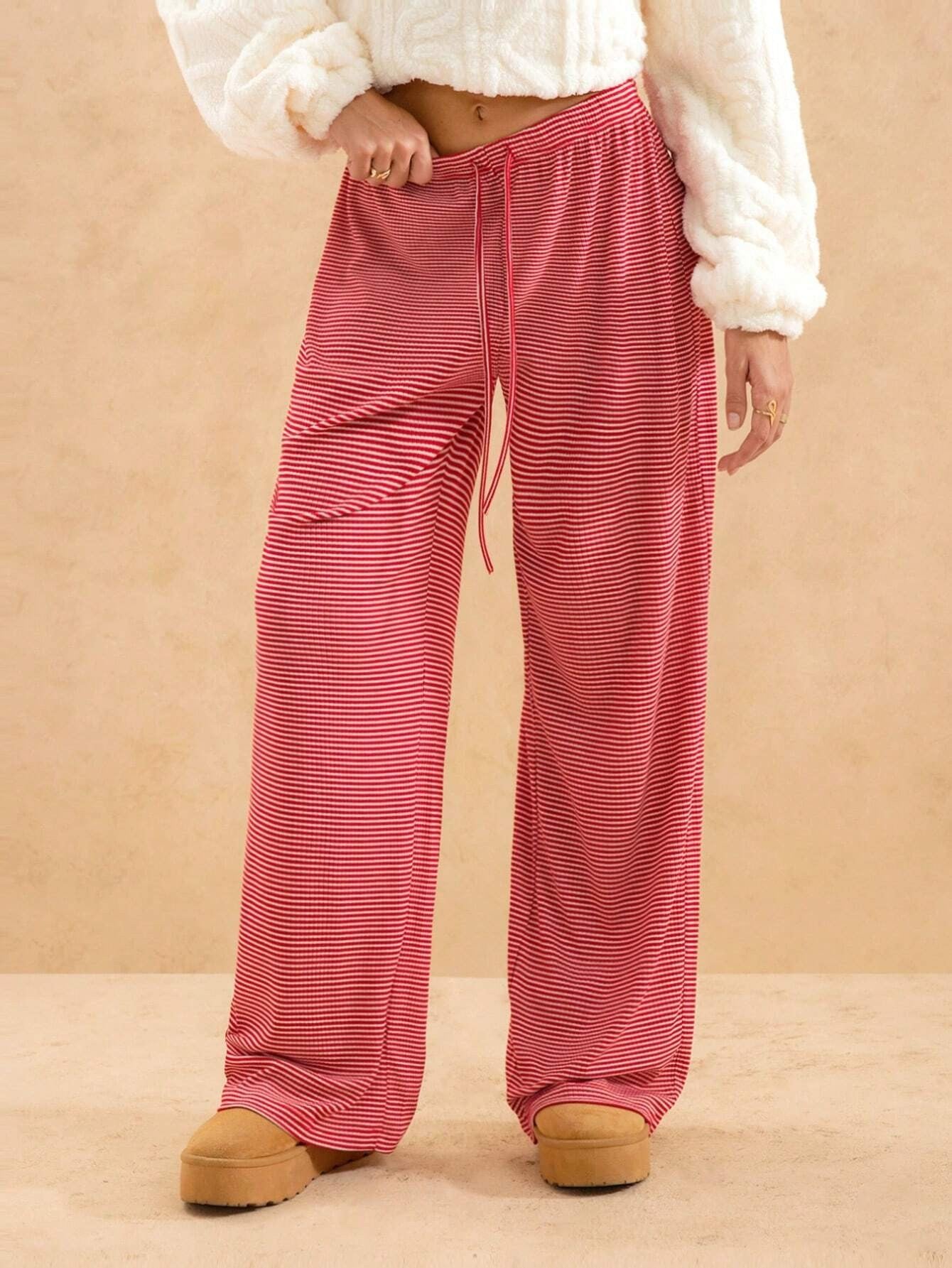 Pantalons à manches longues à rayures pour femmes