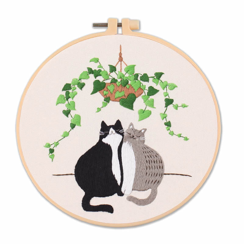 Broderie de chat Pattern Diy Matériau Package Kit