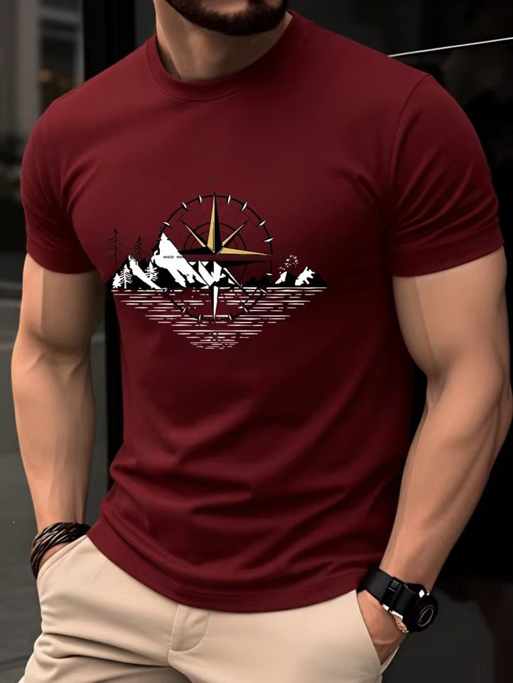 Chemise Homme Retro Compass à manches courtes