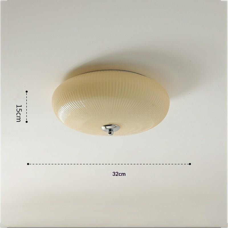 Creamy Style pain pendentif lampe Mid Century ronde rayée salon luminaire