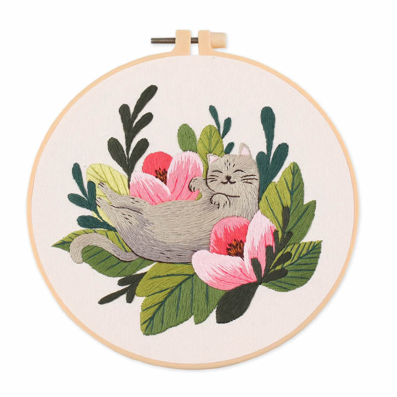 Broderie de chat Pattern Diy Matériau Package Kit