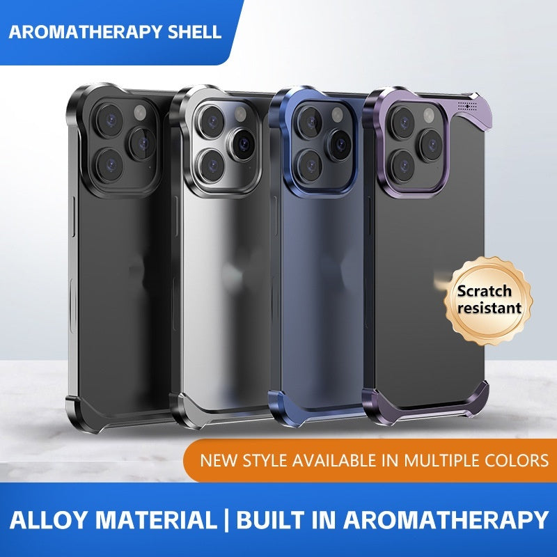 Boîtier de téléphone en aluminium aromathérapie en forme spéciale