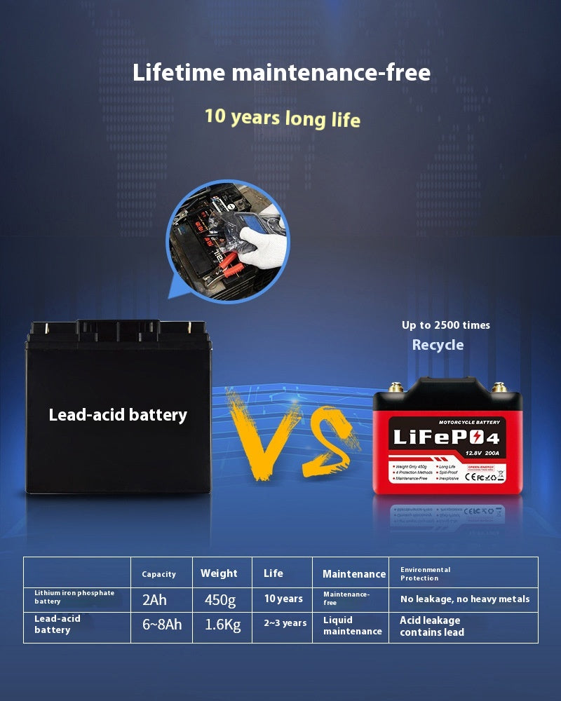 Batterie de démarrage de moto Lithium fer Phosphate Batterie usine de gros