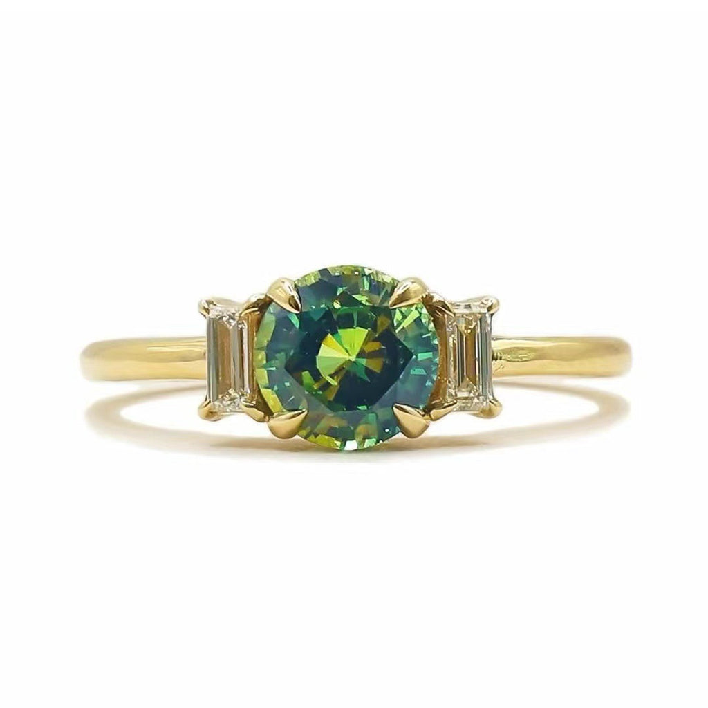 Ensemble de bagues à trois pièces de la mode Zircon-Gold-Plated
