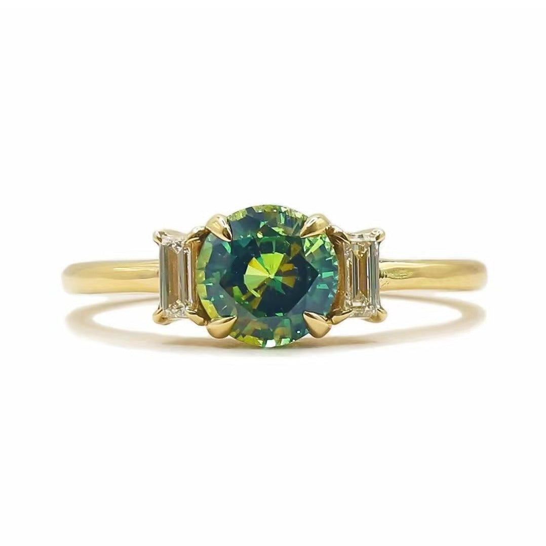 Ensemble de bagues à trois pièces de la mode Zircon-Gold-Plated