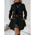 Manteau de laine à deux seins à l'automne d'hiver