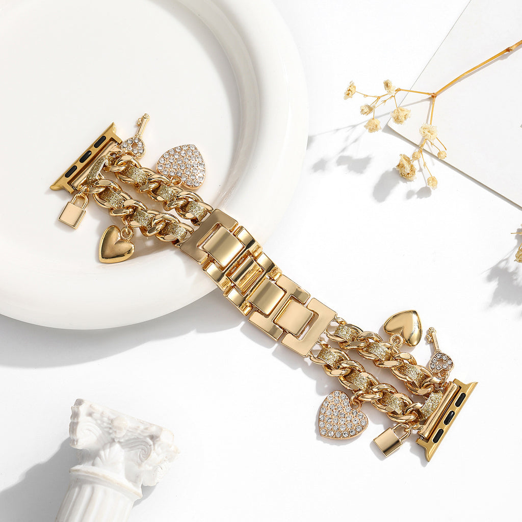 Pendentif de coeur d'or femmes bracelet de montre