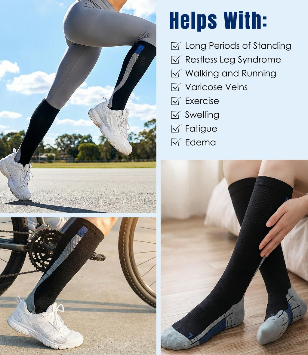 Chaussettes de compression pour femmes hommes circulation 20-30 MmHg