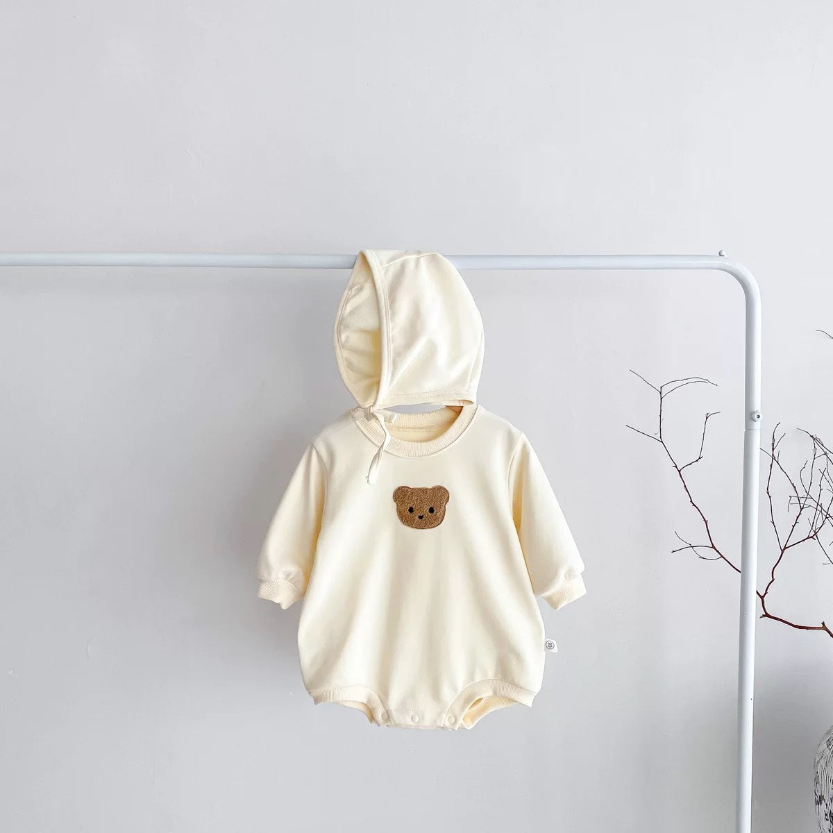 Mignon ours imprimé bébé Romper pour le printemps et l'automne