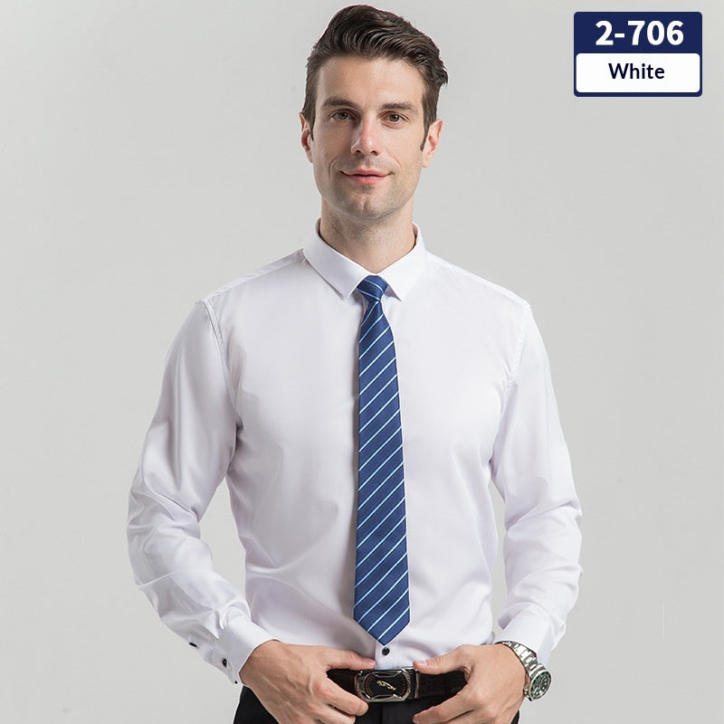 Elégant Business Formel Solide-couleur manches longues Hommes chemise