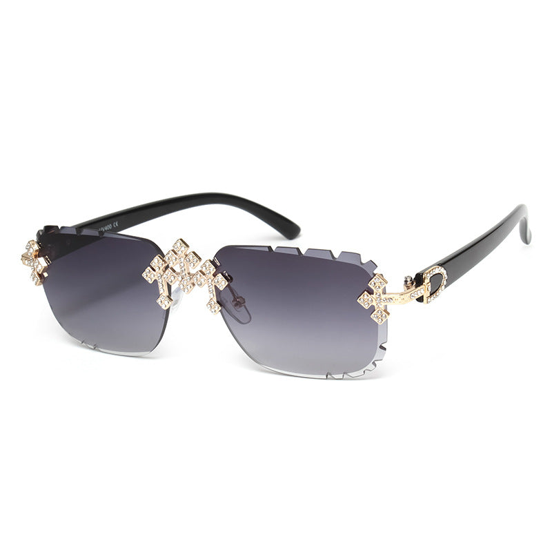 Lunettes de soleil de mode pour femmes Cross Diamond