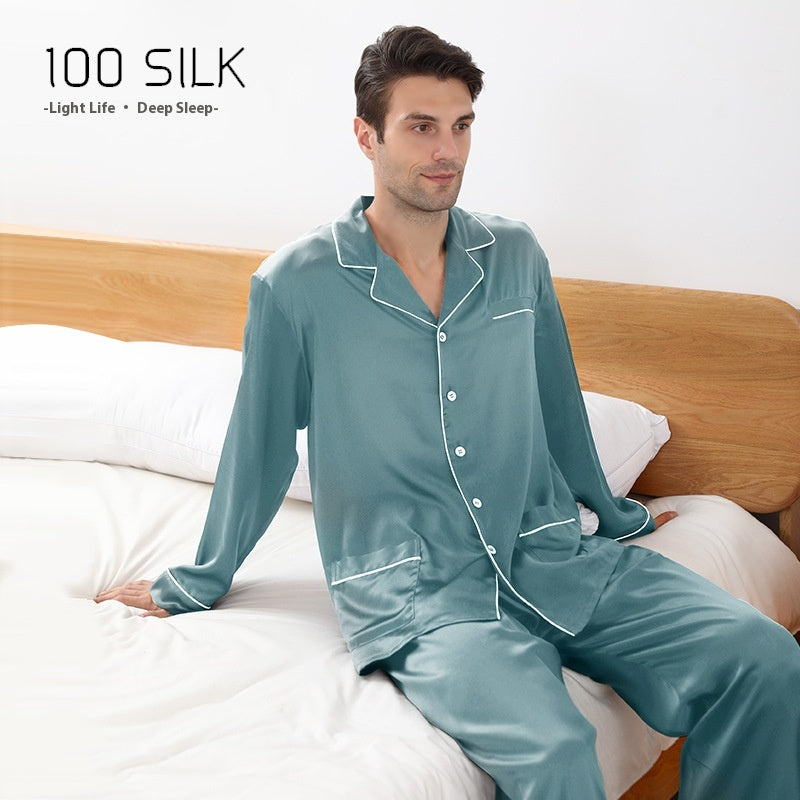 Pyjama en soie pour hommes 22 M Lapel en soie de mûre lourde