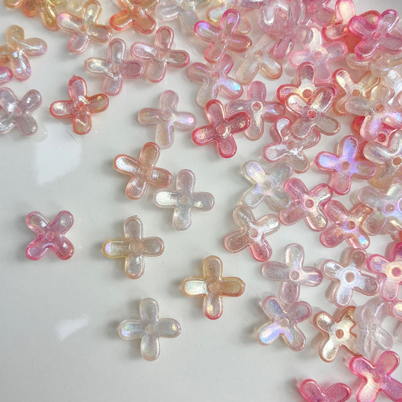 Perles de fleurs acryliques 4-Petal Lumineuses Glow-in-the-Dark
