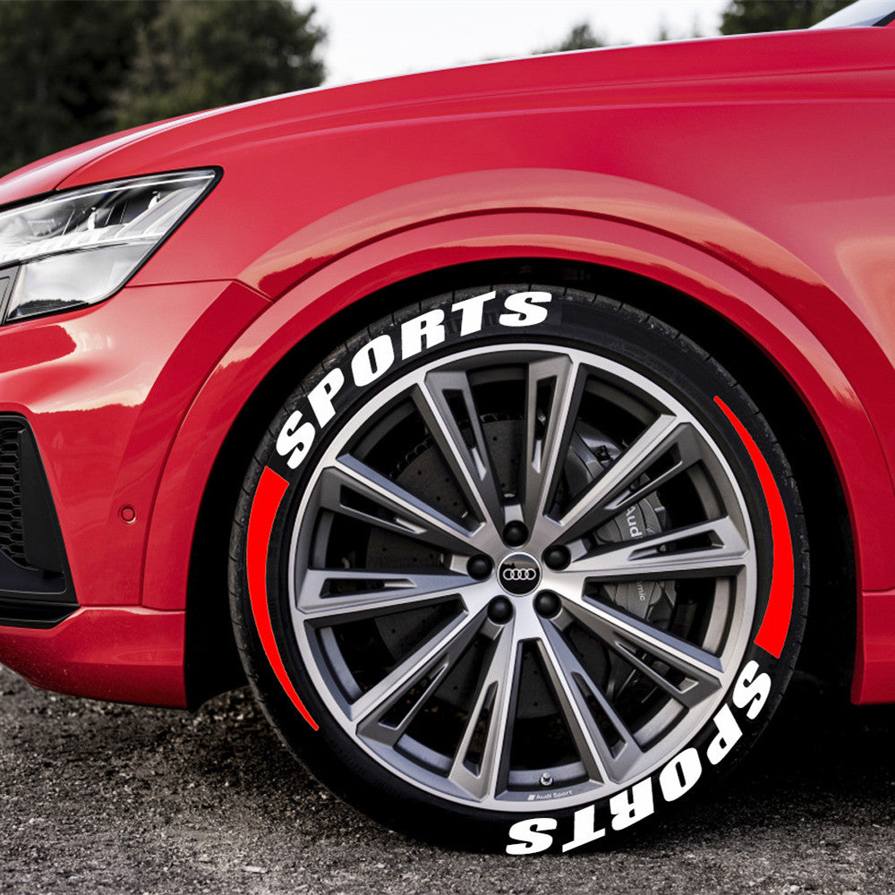 SPORTS Auto Moto Tire lettre Sticker Pvc en caoutchouc Style de voiture Modification Roue