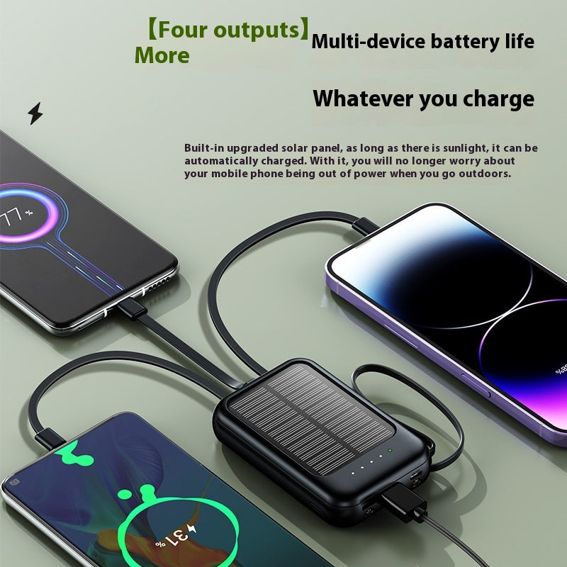 Unité de recharge solaire avec câble Camping Portable Grande Capacité Alimentation Mobile