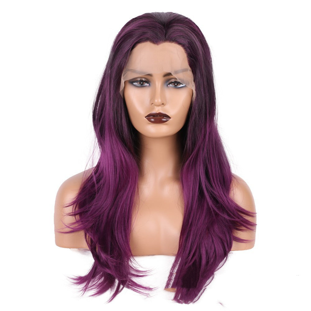 Gradient Couleur Intérieur Boucle Long Curly Cheveux Haute Température Soie Couleur Dentelle