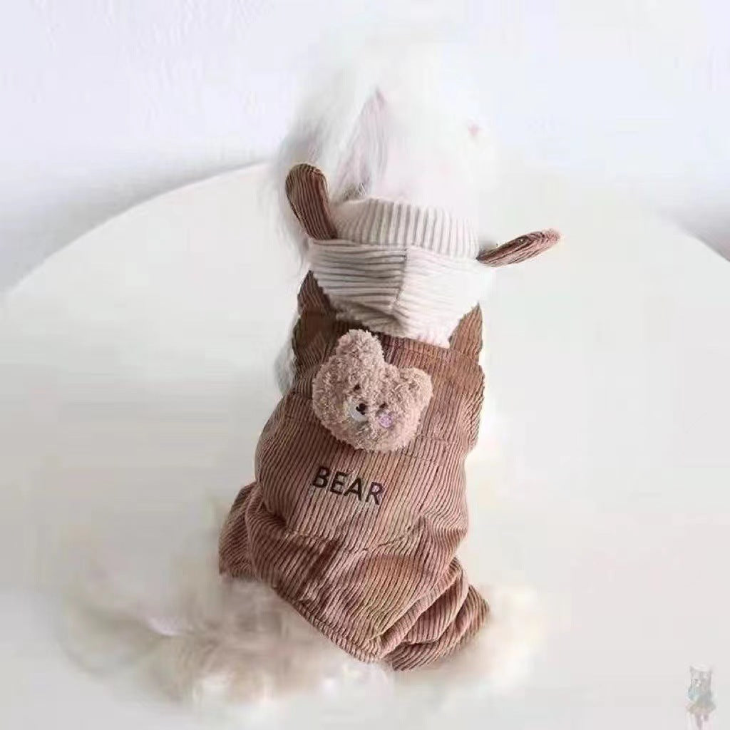 Chien-chien polaire Style épais Lait Coffee Bear Costume à quatre pattes