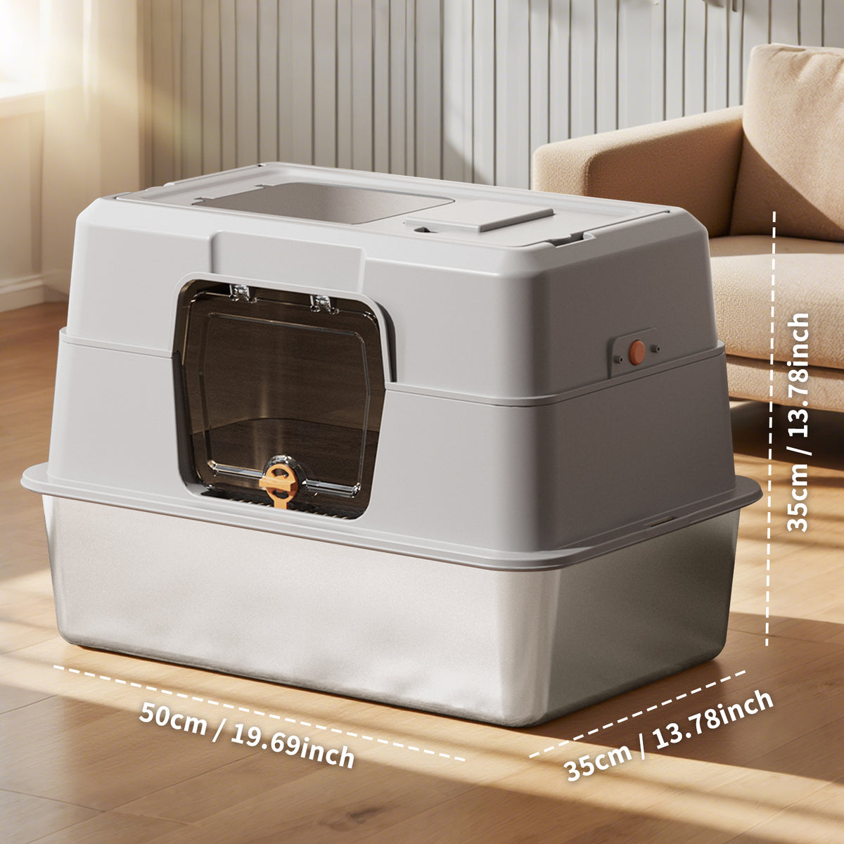 Automatic scooping only - Full stainless steel litter box