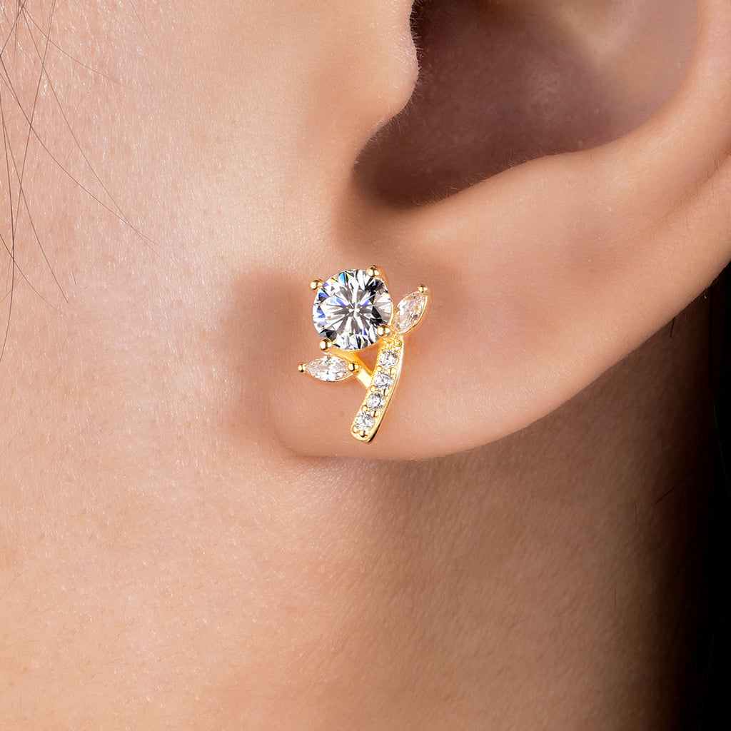 S925 Sterling Silver Flower Branch Earrings