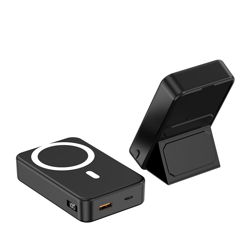 Aspiration magnétique sans fil charging trésor Grande capacité pliant Bracket Mobile Power Su