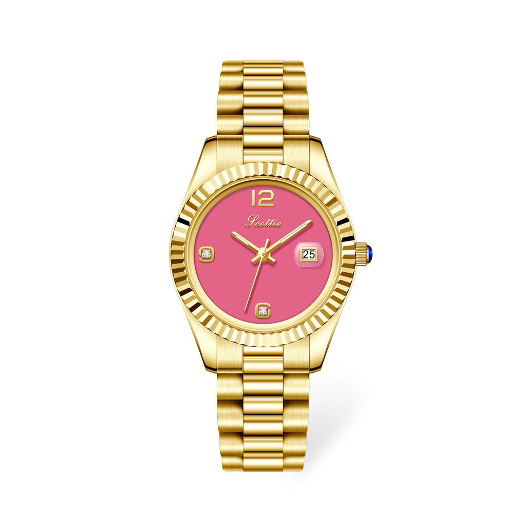 Montre Quartz Diamond Shining en acier pour femmes