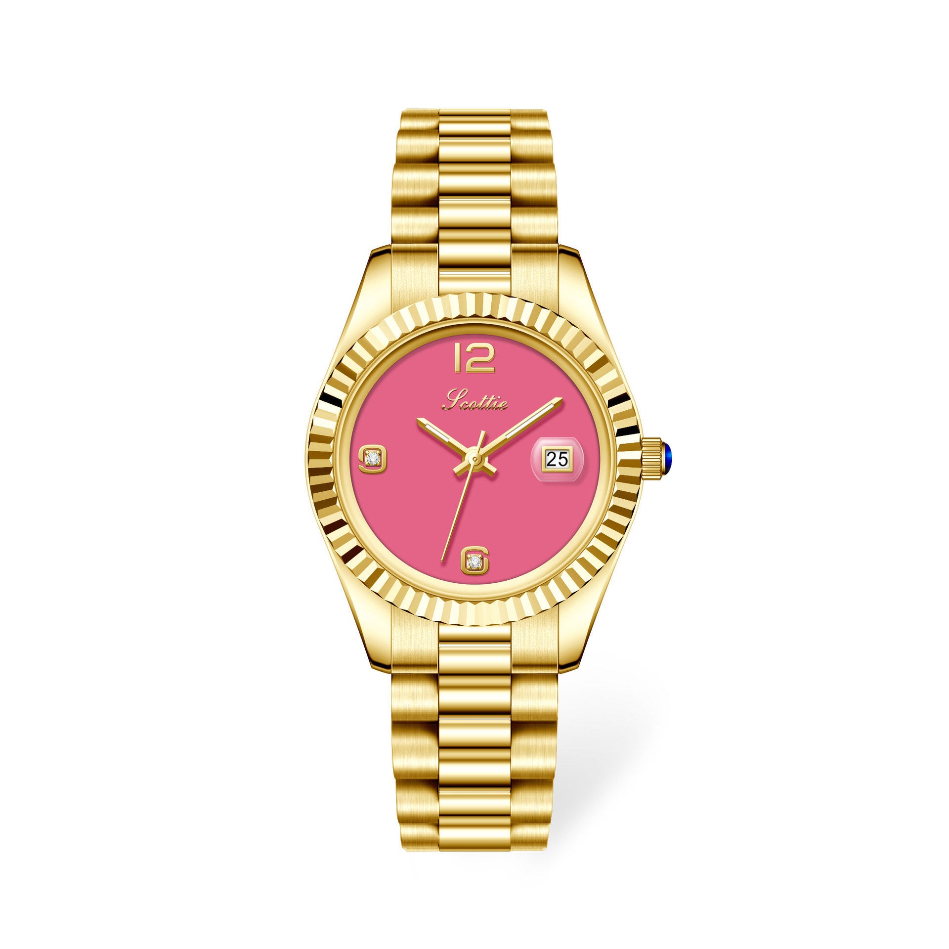 Montre Quartz Diamond Shining en acier pour femmes