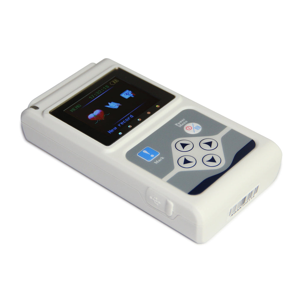 ECG Holter 12 Channel 12 Lead EKG System 24 Heures Multi Language Monitoring PC SW CE FDA