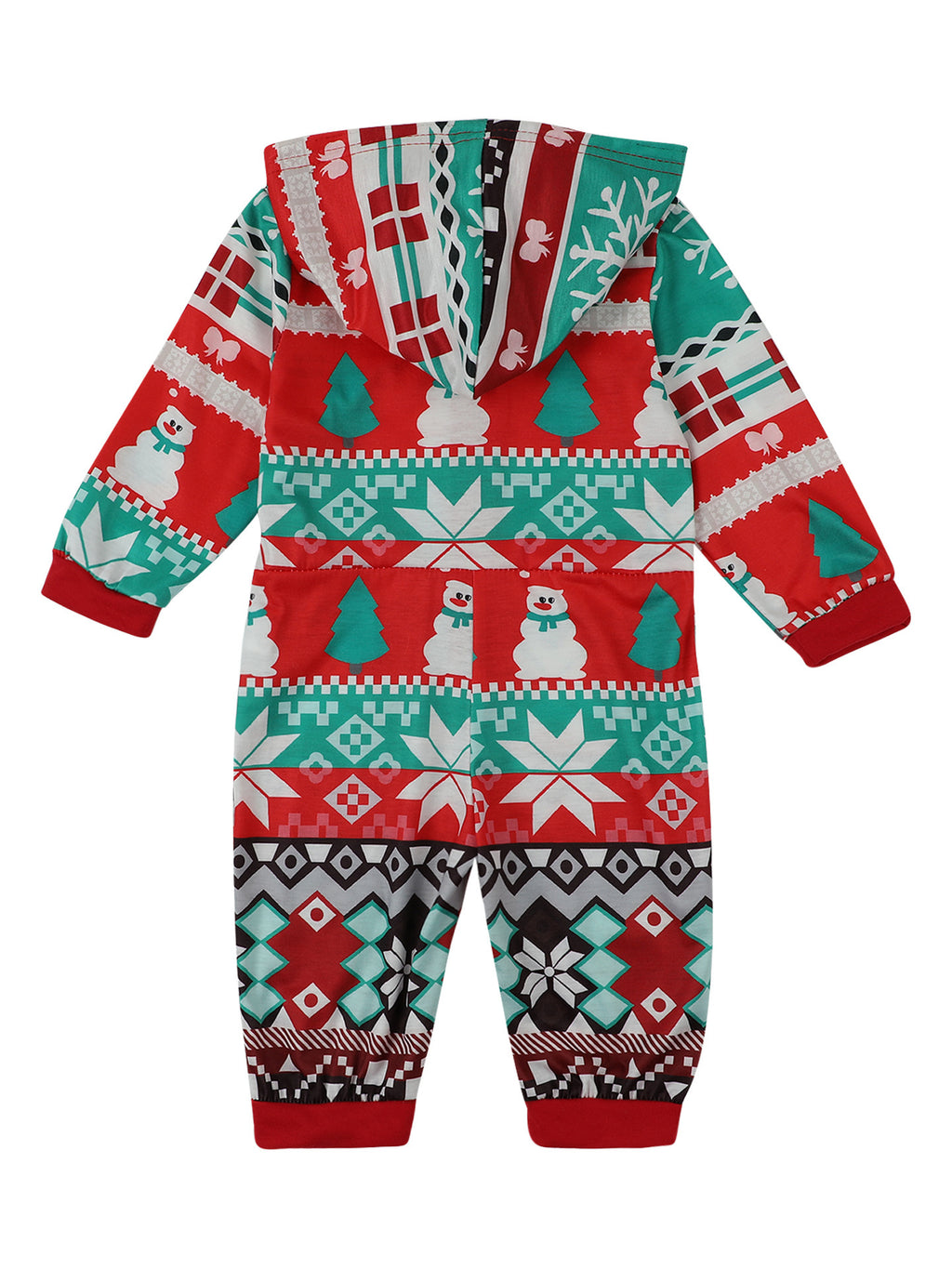 Imprimerie à capuchon de Noël Romper Maison porter une seule pièce Parent-enfant Outfit