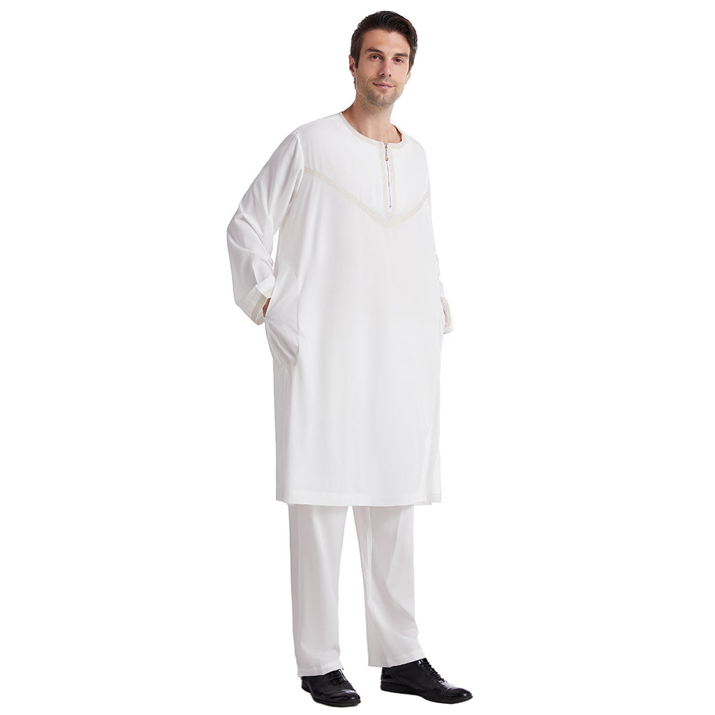 Robe en polyester brodé pour hommes