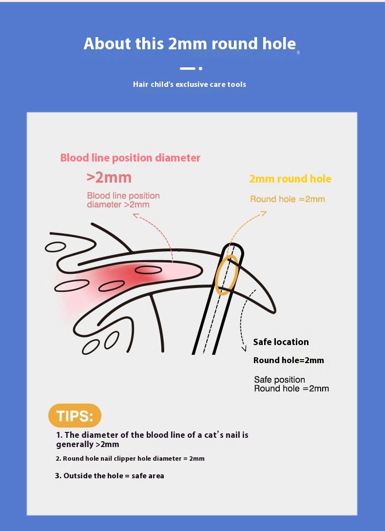 Limite du trou rond de l'animal Ligne de sang anti cisaillement Ciseaux de ongles de chat