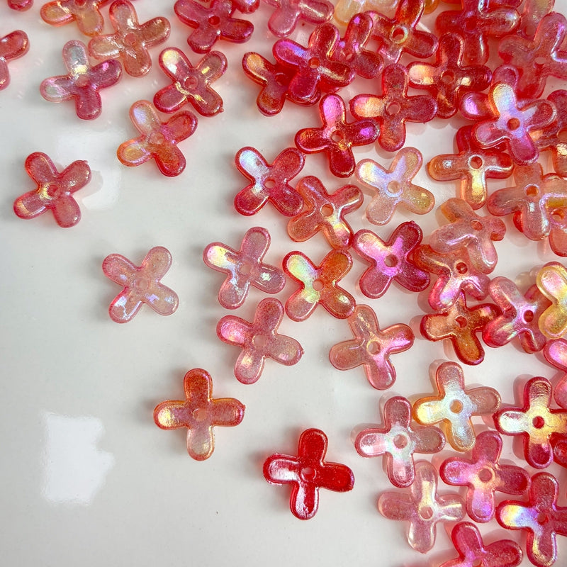 Perles de fleurs acryliques 4-Petal Lumineuses Glow-in-the-Dark