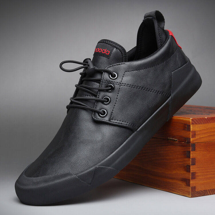 Chaussures en cuir casual pour hommes de style plat